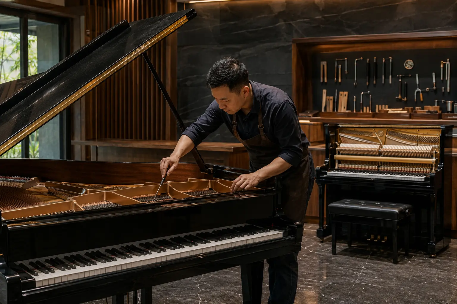 Xưởng sửa đàn piano cơ cao cấp của Tonar Piano